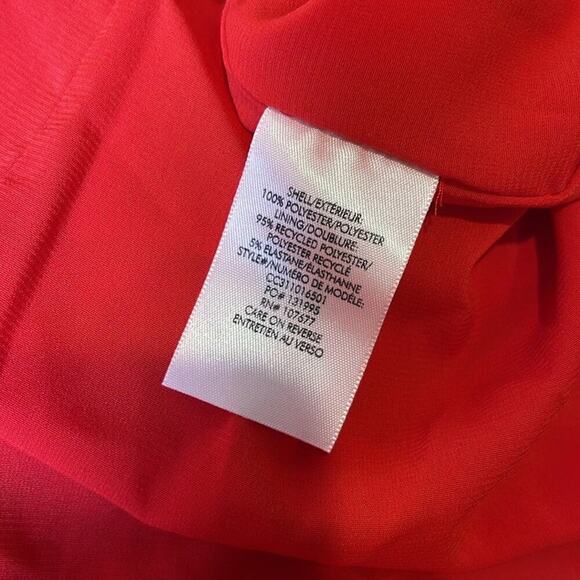 Alice + Olivia Bright Ruby Red Holly Asymmetric Ruffle Maxi Dress Size 2 - Picture 10 of 10